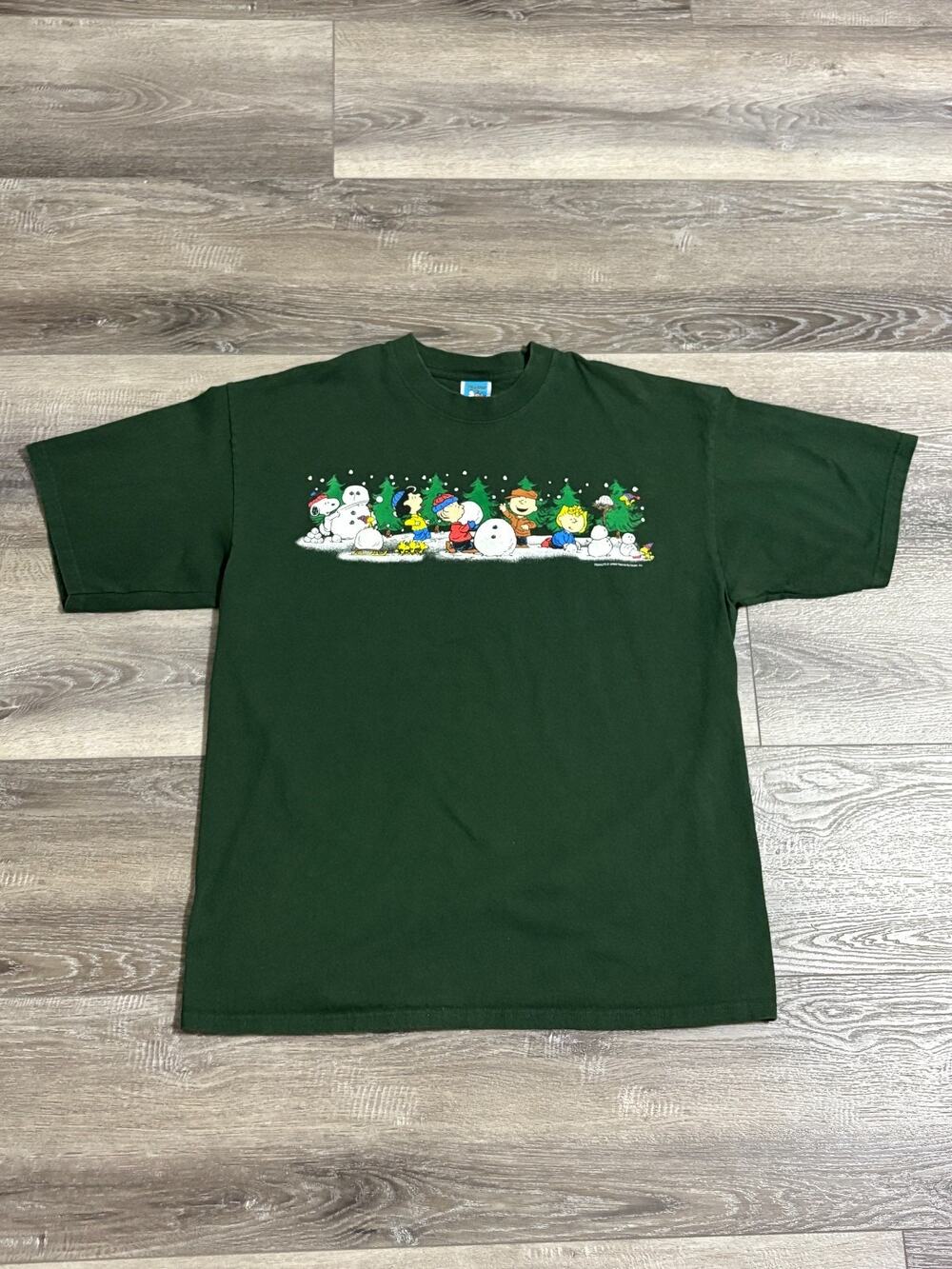 Vintage 2000s Peanuts Charlie Brown Christmas Winter Shirt Retro Y2K - Men’s XL
